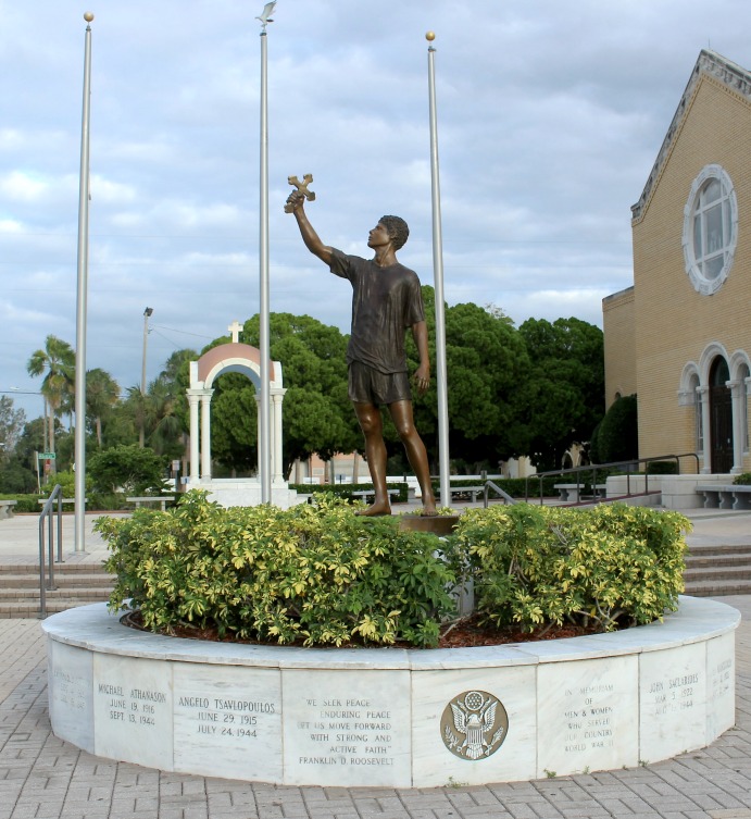 Cross Diver Statue at St. Nicholas Cathedral